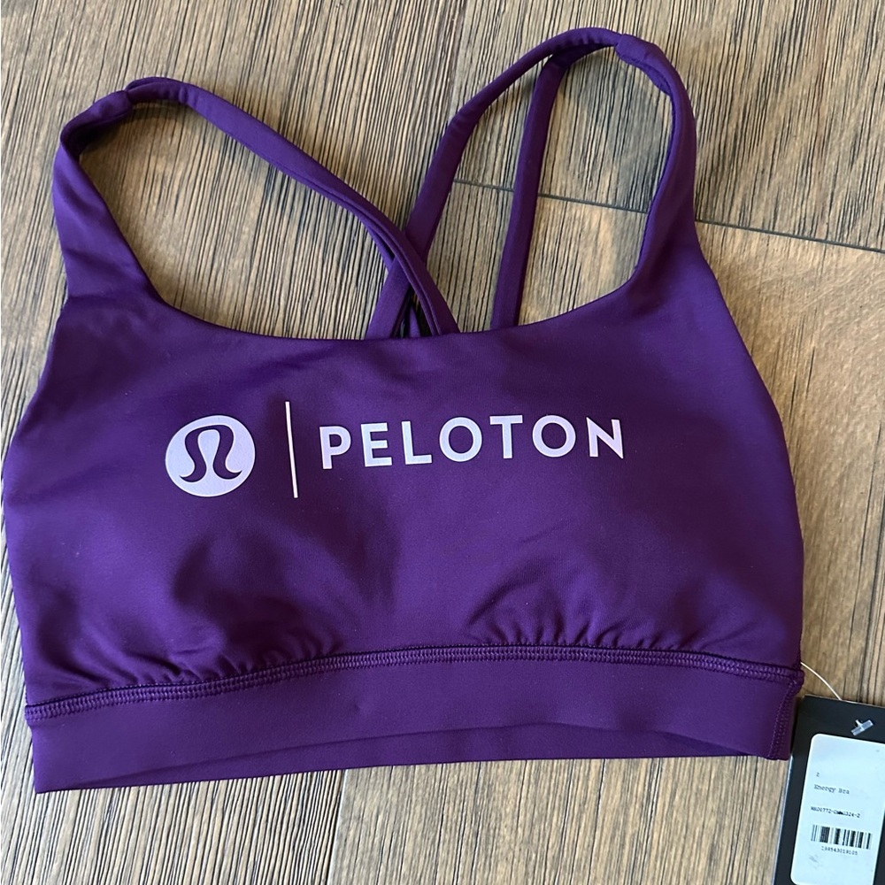NWT Lululemon x Pelotón Energy Bra in dark purple - size 2 / XS